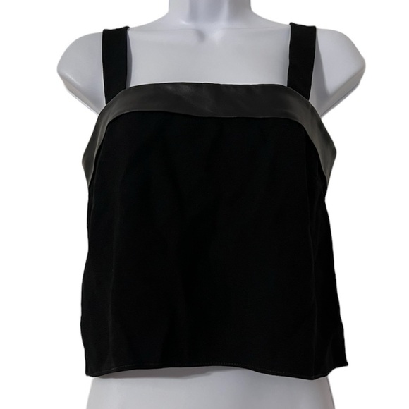Gucci Leather Trim Cropped Top in Black Sz 38 or XS - Picture 1 of 16